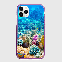 Чехол iPhone 11 Pro матовый Риф, цвет: 3D-фиолетовый