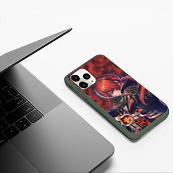 Чехол iPhone 11 Pro матовый Diluc - Genshin Impact, цвет: 3D-темно-зеленый — фото 2