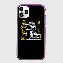 Чехол iPhone 11 Pro матовый BOXING, цвет: 3D-фиолетовый
