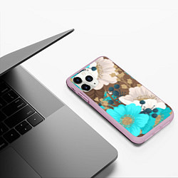 Чехол iPhone 11 Pro матовый Красивые цвеТы, цвет: 3D-розовый — фото 2