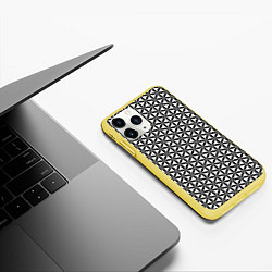 Чехол iPhone 11 Pro матовый Цветок Жизни, цвет: 3D-желтый — фото 2