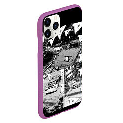 Чехол iPhone 11 Pro матовый Initial d, цвет: 3D-фиолетовый — фото 2