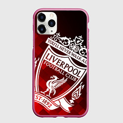 Чехол iPhone 11 Pro матовый LIVERPOOL ЛИВЕРПУЛЬ, цвет: 3D-малиновый