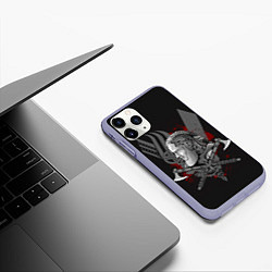Чехол iPhone 11 Pro матовый Vikings Art, цвет: 3D-светло-сиреневый — фото 2