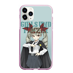 Чехол iPhone 11 Pro матовый Girls und Panzer, цвет: 3D-розовый