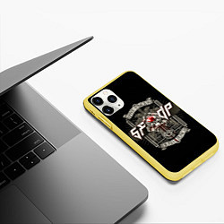 Чехол iPhone 11 Pro матовый Five Finger Death Punch, цвет: 3D-желтый — фото 2
