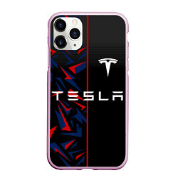 Чехол iPhone 11 Pro матовый TESLA MOTORS ТЕСЛА, цвет: 3D-розовый