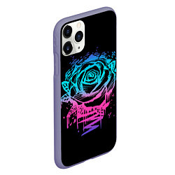 Чехол iPhone 11 Pro матовый Неоновая Роза Neon Rose, цвет: 3D-серый — фото 2