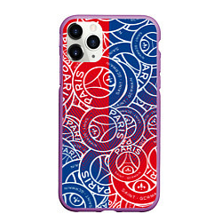 Чехол iPhone 11 Pro матовый ФК ПСЖ PARIS SAINT GERMAIN, цвет: 3D-фиолетовый