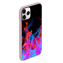 Чехол iPhone 11 Pro матовый ТРИ ОГНЯ FIRE СИНИЙ ОГОНЬ, цвет: 3D-розовый — фото 2