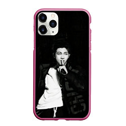 Чехол iPhone 11 Pro матовый Namjoon black, цвет: 3D-малиновый