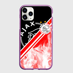 Чехол iPhone 11 Pro матовый FC AJAX AMSTERDAM ФК АЯКС, цвет: 3D-фиолетовый