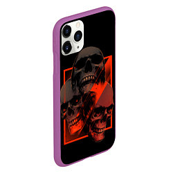 Чехол iPhone 11 Pro матовый Skulls Черепа, цвет: 3D-фиолетовый — фото 2