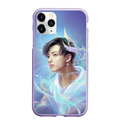 Чехол iPhone 11 Pro матовый Jeon BTS, цвет: 3D-светло-сиреневый