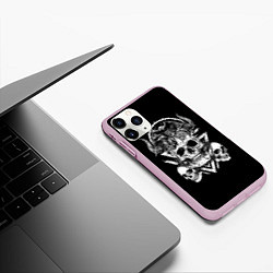 Чехол iPhone 11 Pro матовый Черепа и Вороны Skulls Raven, цвет: 3D-розовый — фото 2