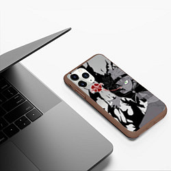 Чехол iPhone 11 Pro матовый Черный Аста демон Чёрный клевер, цвет: 3D-коричневый — фото 2