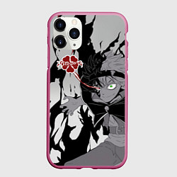 Чехол iPhone 11 Pro матовый Черный Аста демон Чёрный клевер, цвет: 3D-малиновый