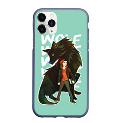 Чехол iPhone 11 Pro матовый Wolf, цвет: 3D-серый