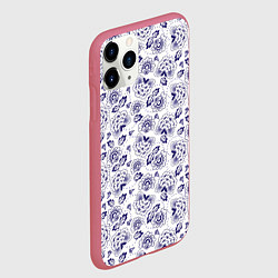 Чехол iPhone 11 Pro матовый Узор, цвет: 3D-малиновый — фото 2