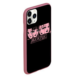 Чехол iPhone 11 Pro матовый Black Pink Art, цвет: 3D-малиновый — фото 2