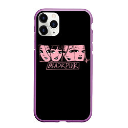 Чехол iPhone 11 Pro матовый Black Pink Art, цвет: 3D-фиолетовый