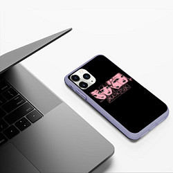 Чехол iPhone 11 Pro матовый Black Pink Art, цвет: 3D-светло-сиреневый — фото 2