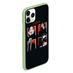 Чехол iPhone 11 Pro матовый BLACKPINK Red and black, цвет: 3D-салатовый — фото 2