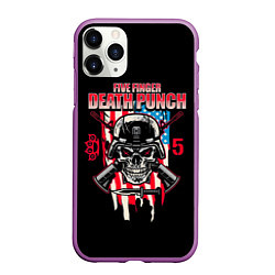 Чехол iPhone 11 Pro матовый 5FDP Five Finger Death Punch, цвет: 3D-фиолетовый