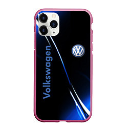 Чехол iPhone 11 Pro матовый VOLKSWAGEN, цвет: 3D-малиновый