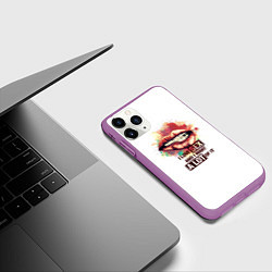 Чехол iPhone 11 Pro матовый Я люблю секс, цвет: 3D-фиолетовый — фото 2