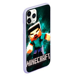 Чехол iPhone 11 Pro матовый MINECRAFT, цвет: 3D-светло-сиреневый — фото 2