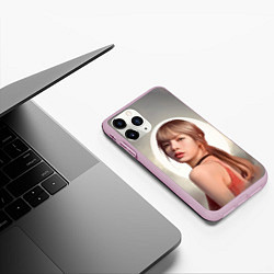 Чехол iPhone 11 Pro матовый Лиса маслом, цвет: 3D-розовый — фото 2