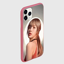 Чехол iPhone 11 Pro матовый Лиса маслом, цвет: 3D-малиновый — фото 2