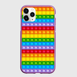 Чехол iPhone 11 Pro матовый Pop It, цвет: 3D-фиолетовый