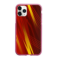 Чехол iPhone 11 Pro матовый Red sport style, цвет: 3D-малиновый