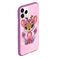 Чехол iPhone 11 Pro матовый Милая олениха, цвет: 3D-фиолетовый — фото 2