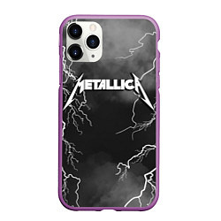 Чехол iPhone 11 Pro матовый METALLICA РАЗРЯД МОЛНИИ, цвет: 3D-фиолетовый