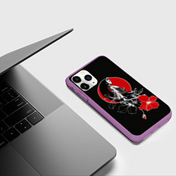 Чехол iPhone 11 Pro матовый Девушка-кошка-самурай, цвет: 3D-фиолетовый — фото 2