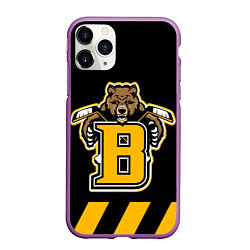 Чехол iPhone 11 Pro матовый BOSTON BRUINS, цвет: 3D-фиолетовый