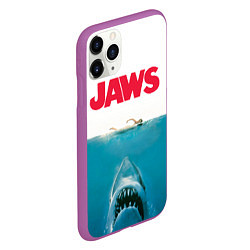 Чехол iPhone 11 Pro матовый Jaws 1975, цвет: 3D-фиолетовый — фото 2