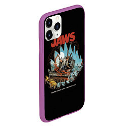 Чехол iPhone 11 Pro матовый Jaws cinema, цвет: 3D-фиолетовый — фото 2