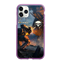 Чехол iPhone 11 Pro матовый Battletech warrior, цвет: 3D-фиолетовый