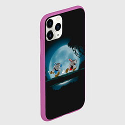 Чехол iPhone 11 Pro матовый Ночная прогулка, цвет: 3D-фиолетовый — фото 2