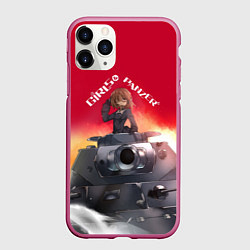 Чехол iPhone 11 Pro матовый Girls und Panzer Девушки и танки z, цвет: 3D-малиновый