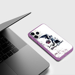 Чехол iPhone 11 Pro матовый Чёрный демонический Аста Либе, цвет: 3D-фиолетовый — фото 2
