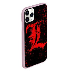 Чехол iPhone 11 Pro матовый Тетрадь смерти Логотип red, цвет: 3D-розовый — фото 2