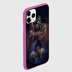 Чехол iPhone 11 Pro матовый Тетрадь Смерти персонажи, цвет: 3D-фиолетовый — фото 2