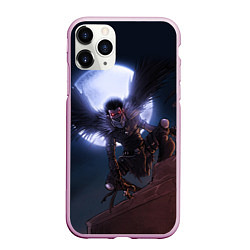 Чехол iPhone 11 Pro матовый РЮК на фоне луны, цвет: 3D-розовый