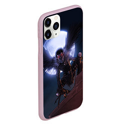 Чехол iPhone 11 Pro матовый РЮК на фоне луны, цвет: 3D-розовый — фото 2