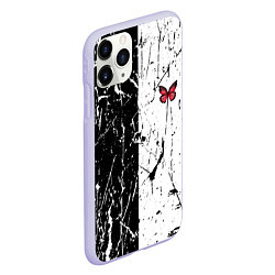 Чехол iPhone 11 Pro матовый ЧБ ГРАНЖ RED BUTTERFLY Z, цвет: 3D-светло-сиреневый — фото 2